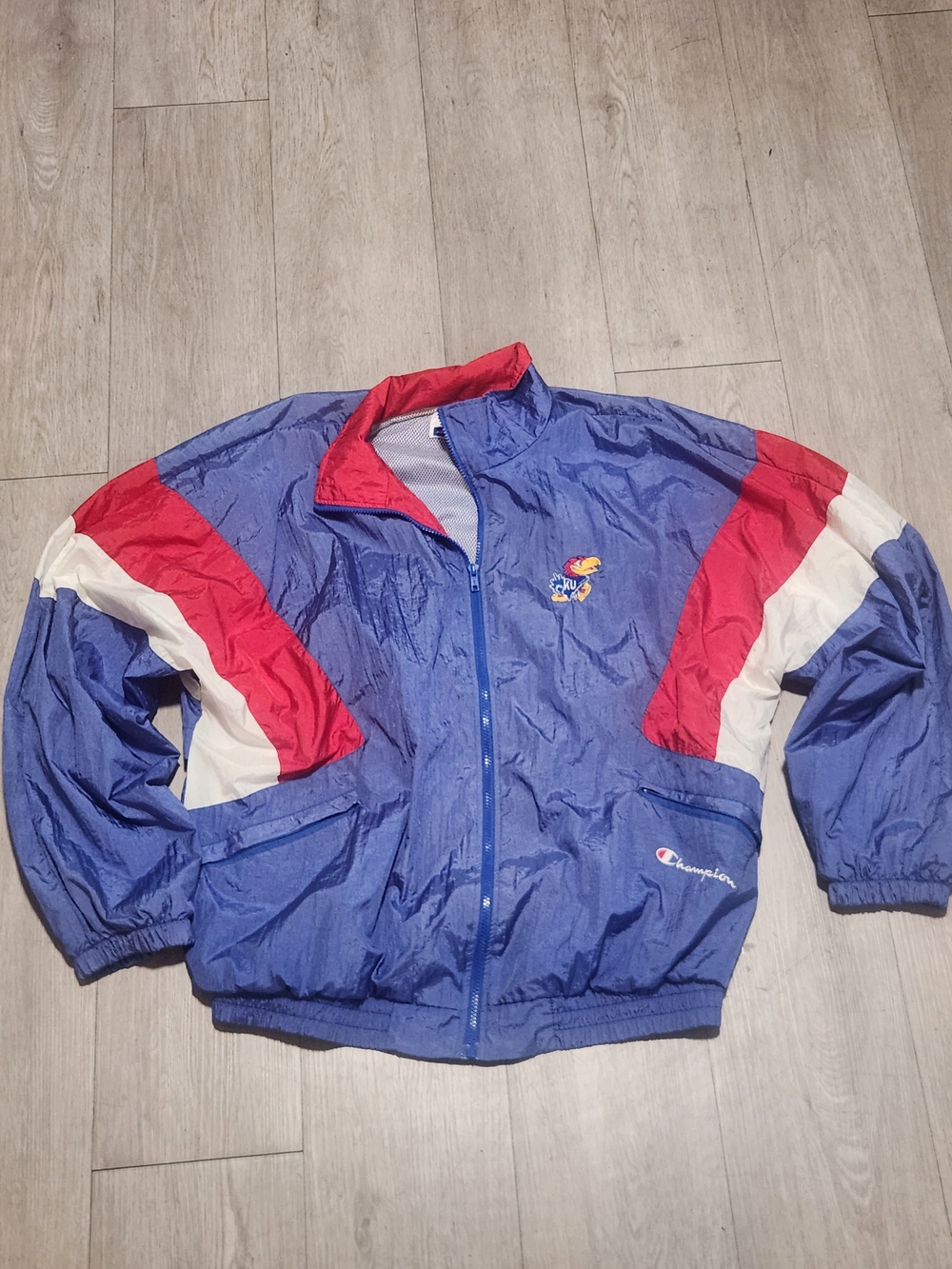 Vintage 90s Champion Kansas Jayhawks Windbreaker XL